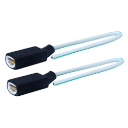 Lampenfassung H1/H3 gerade, Keramik, 15 cm Kabel, 2 Stk
