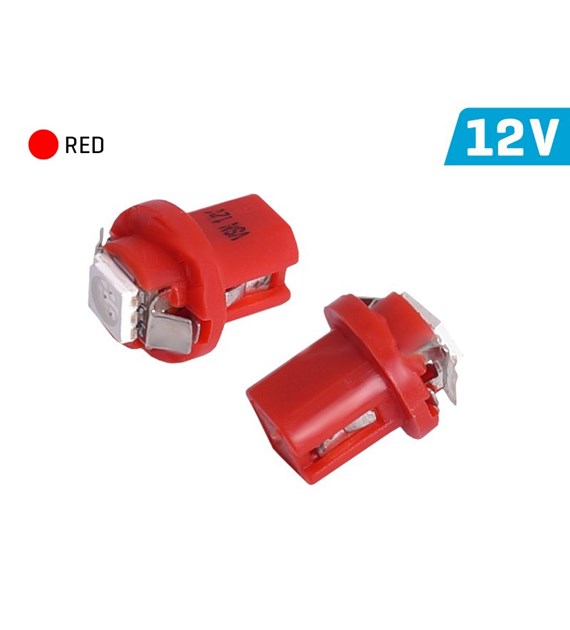 Bulb VISION T5 BAX B8.5d 12V 1x 5050 SMD LED, red, 2 pcs 