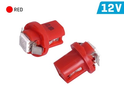 Ampoule VISION T5 BAX B8.5d 12V 1x 5050 SMD LED, rouge, 1 pc