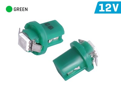 Bulb VISION T5 BAX B8.5d 12V 1x 5050 SMD LED, green, 2 pcs 