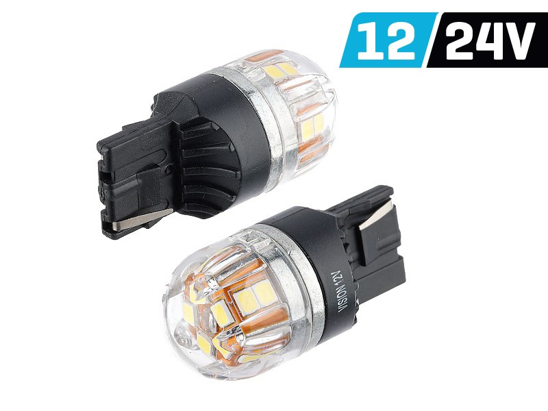 Ampoule VISION W21W (T20d) 12/24V 15x 2835 SMD OSRAM Chip, CANBUS, blanche, 2 pcs