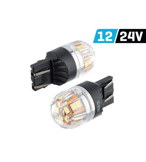 Ampoule VISION WY21 / 5W (T20q) 12/24V 15x 2835 SMD OSRAM Chip, CANBUS, blanche, 2 pcs 