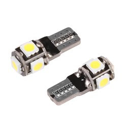 Żarówka VISION W5W (T10) 12V 5x 5050 SMD LED, CANBUS, biała, 2 szt.