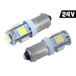 Żarówka VISION T4W BA9s 24V 5x 5050 SMD LED, biała, 2 szt.