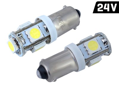 Ampoule VISION T4W BA9s 24V 5x 5050 SMD LED, blanche, 2 pcs 