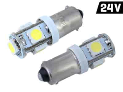 Bulb VISION T4W BA9s 24V 5x 5050 SMD LED, white, 2 pcs
