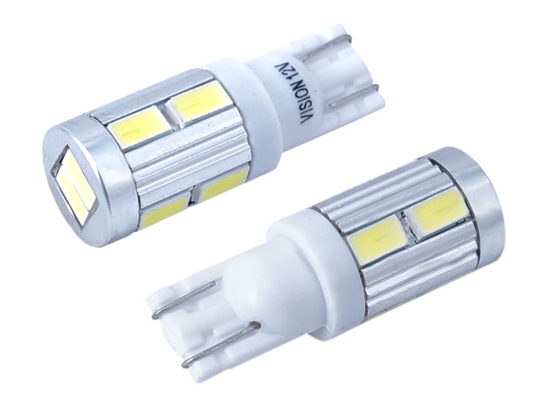 Bulb VISION W5W (T10) 12V 10x 5730 SMD LED, CANBUS, white, 2 pcs 