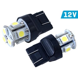 Ampoule VISION W21 / 5W (T20q) 12V 8x 5050 SMD LED, blanche, 2 pcs