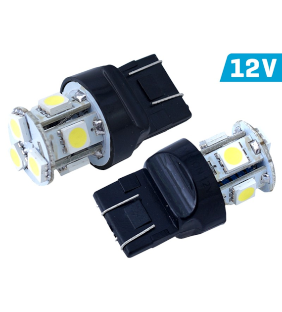 Ampoule VISION W21 / 5W (T20q) 12V 8x 5050 SMD LED, blanche, 2 pcs