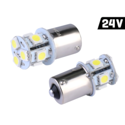 Żarówka VISION P21W BA15s 24V 8x 5050 SMD LED, biała, 2 szt.
