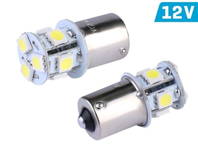 Bulb VISION P21W BA15s 12V 8x 5050 SMD LED, white, 1 pc