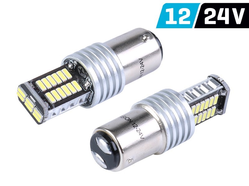 Ampoule VISION P21 / 5W BAY15d 12/24V 30x 4014 SMD LED, CANBUS, blanche, 2 pcs