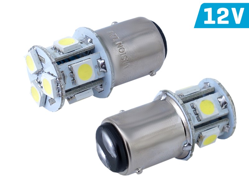 Ampoule VISION P21 / 5W BAY15d 12V 8x 5050 SMD LED, blanche, 2 pcs