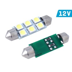 Glühlampe VISION Festoon SV8.5 41mm 12V 6x 5050 SMD LED, weiß, 2 Stk