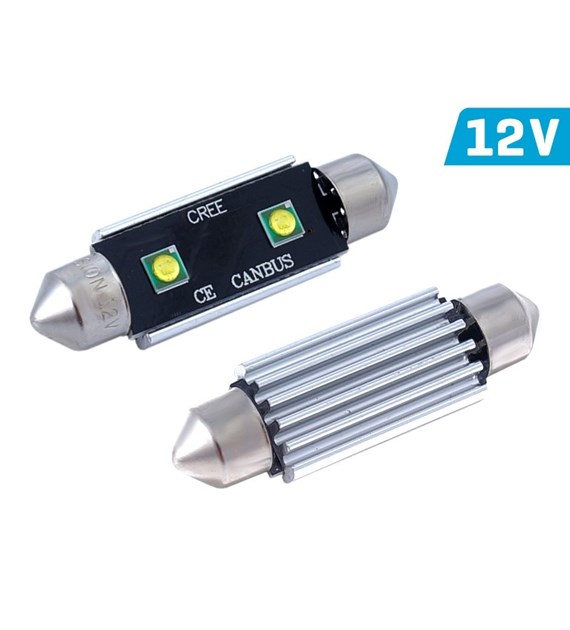 Ampoule VISION Festoon SV8.5 41mm 12V 2x 3535 SMD LED, CANBUS, blanche, 2 pcs 