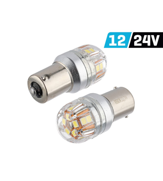 Żarówka VISION P21W BA15s 12/24V 15x 2835 SMD OSRAM Chip, CANBUS, biała, 2 szt.