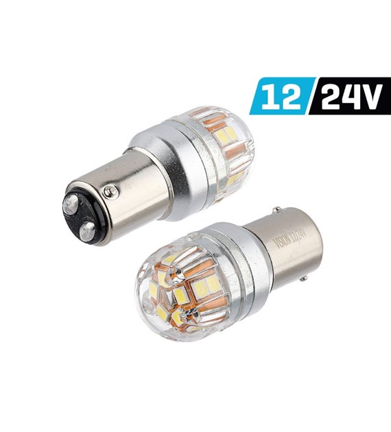 Ampoule VISION P21 / 5W BAY15d 12/24V 15x 2835 SMD OSRAM Chip, CANBUS, blanche, 2 pcs