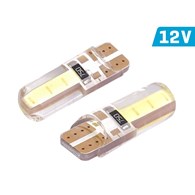 Żarówka VISION W5W (T10) 12V 2x COB LED, biała, silikonowa obudowa, 2 szt.