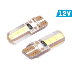 Żarówka VISION W5W (T10) 12V 2x COB LED, biała, silikonowa obudowa, 2 szt.