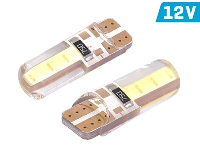 Ampoule VISION W5W (T10) 12V 2x COB, LED, blanc, boîtier en silicone, 2 pcs 