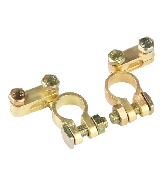 Brass-plated battery clamps, STANDARD