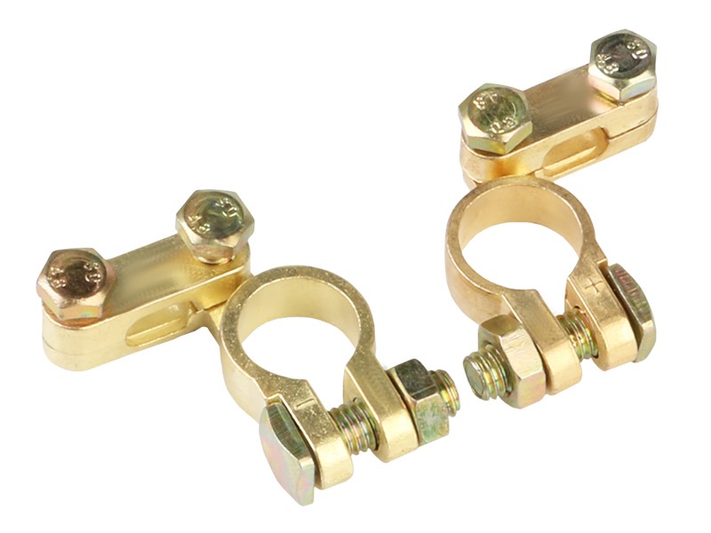 Brass-plated battery clamps, STANDARD