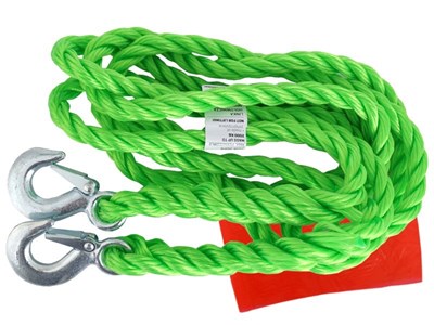 Tow rope PGW up to 2000 kg, braided with hooks, 4 m, Heavy Duty