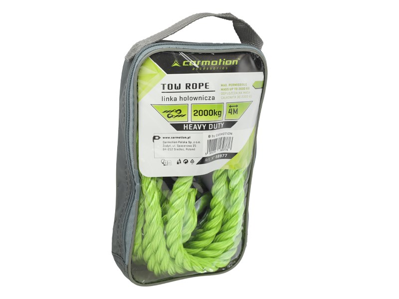 Tow rope PGW up to 2000 kg, braided with hooks, 4 m, Heavy Duty