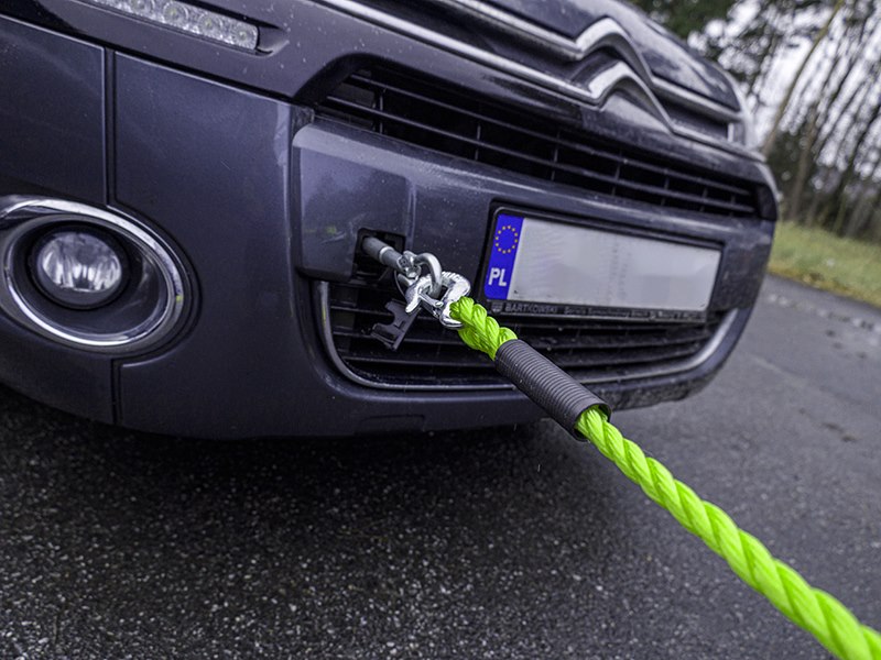 Tow rope PGW up to 2000 kg, braided with hooks, 4 m, Heavy Duty