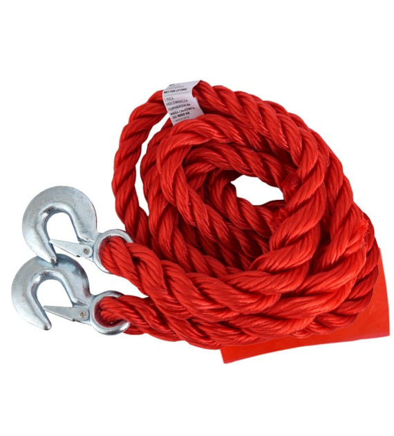 Sangle de remorquage PTAC jusqu'à 4000 kg, tressée, avec crochets, 4 m, Heavy Duty
