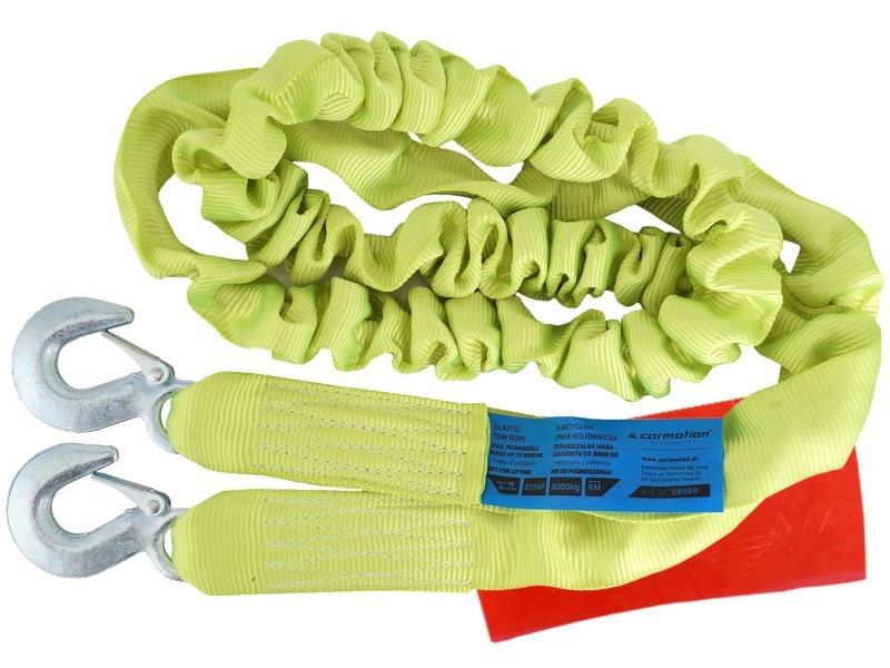 Tow rope PGW up to 3000 kg elastic tape with hooks, 4 m, Heavy Duty -   platform