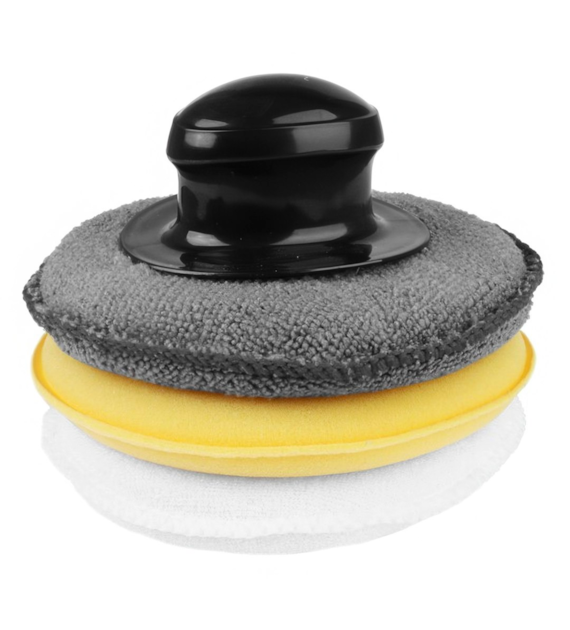 Jeu d'éponges - applicateurs avec poignée bande auto-agrippante, diam. 12,5 cm, 3 pcs.