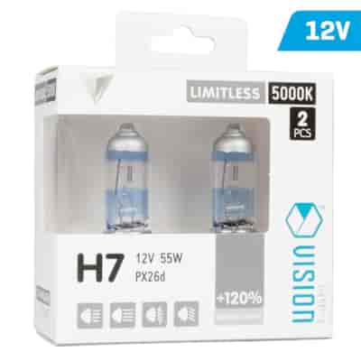 Ampoules VISION limitless white H7 12V 55W PX26d U E4 + 120%, 2 pcs
