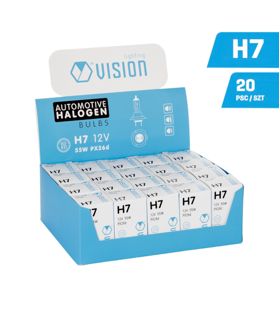 Display with bulbs VISION H7 12V 55W PX26d, 20 pcs