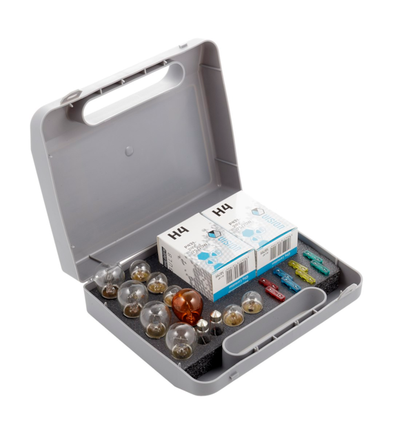 Coffret de secours ampoule VISION 2x H4 24V 75/70W + 22 éléments