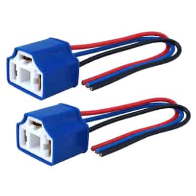 Lampenfassung H4 gerade, Keramik, 15 cm Kabel, 2 Stk