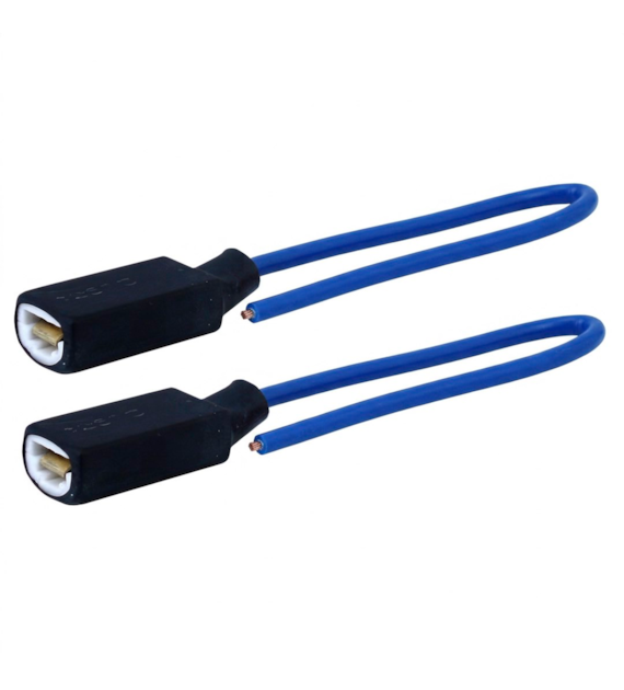 Lampenfassung H1/H3 gerade, Keramik, 15 cm Kabel, 2 Stk