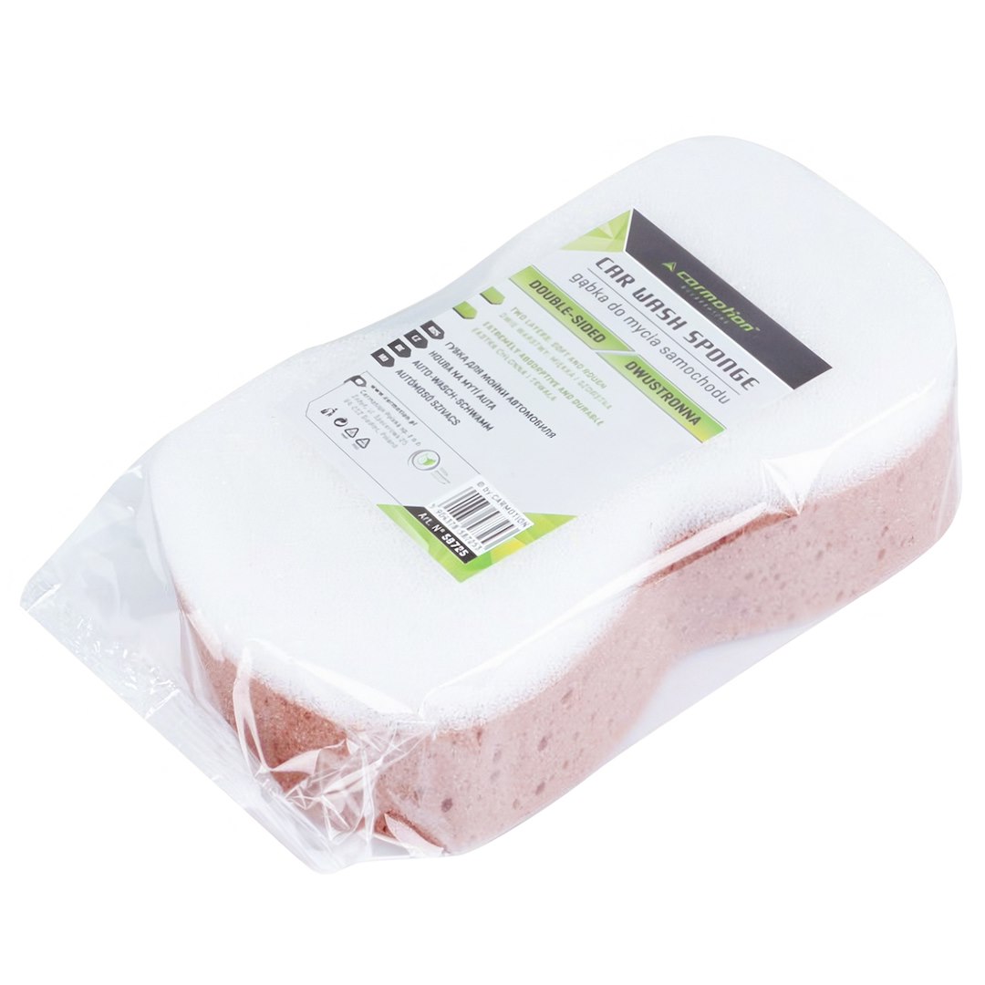 Double sided sponge, MAXI , soft rough, 21.5x12.5x6.5 cm