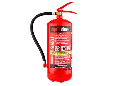 Powder extinguisher ABC 6 kg with pressure gauge