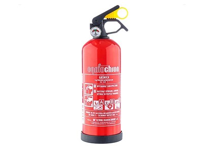 Powder extinguisher ABC 1kg with pressure gauge and hanger