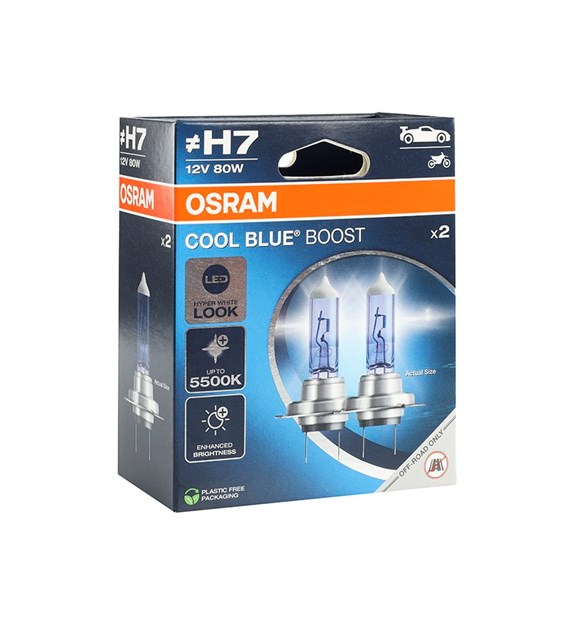 OSRAM Ampoules H7 12V 80W PX26d Cool Blue Boost 5500K HyperWhite, 2 pcs