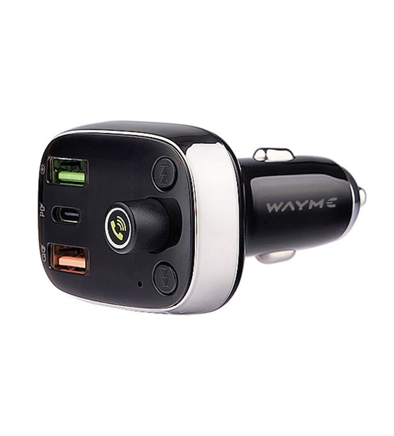FM transmitter  12/24V with USB-C PD, QC4.0 +, Auto-ID, voltmeter and HandsFree