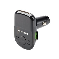 WAYME FM-Transmitter 12/24 V + USB QC3.0 + Auto-ID, Voltmeter & Freisprecheinrichtung