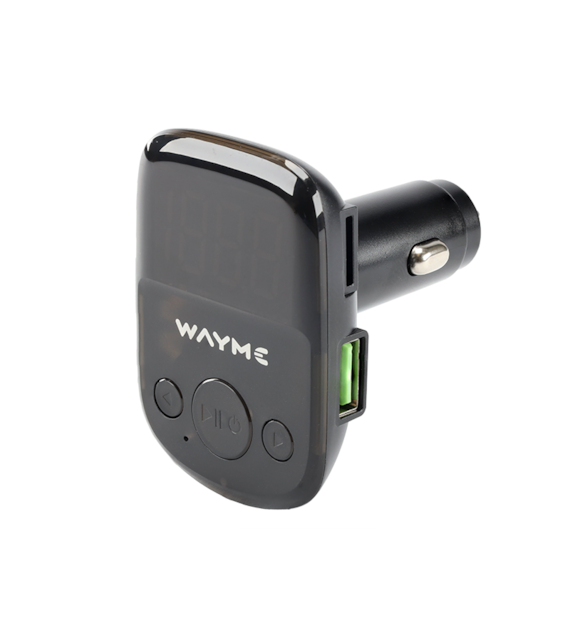 WAYME FM transmitter 12/24V + USB QC3.0 + Auto-ID, voltmeter & HandsFree