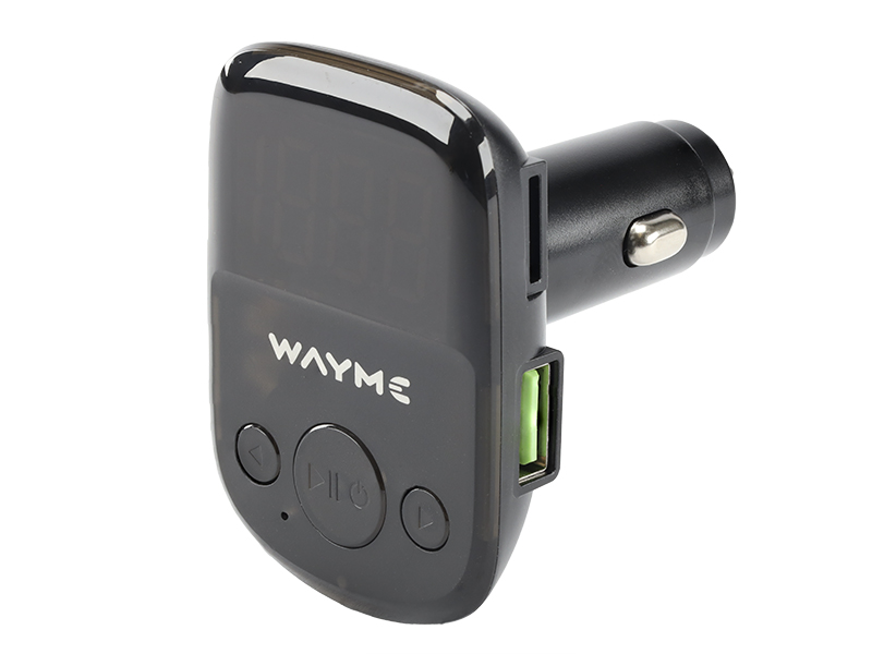 WAYME FM-Transmitter 12/24 V + USB QC3.0 + Auto-ID, Voltmeter & Freisprecheinrichtung