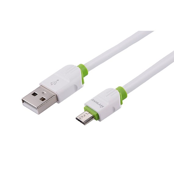 Charging & synchronisation cable  , silicone round, 100 cm, USB> micro USB