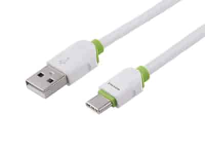 WAYME Câble de charge et de synchronisation, plat, en silicone, 200 cm, USB> USB-C