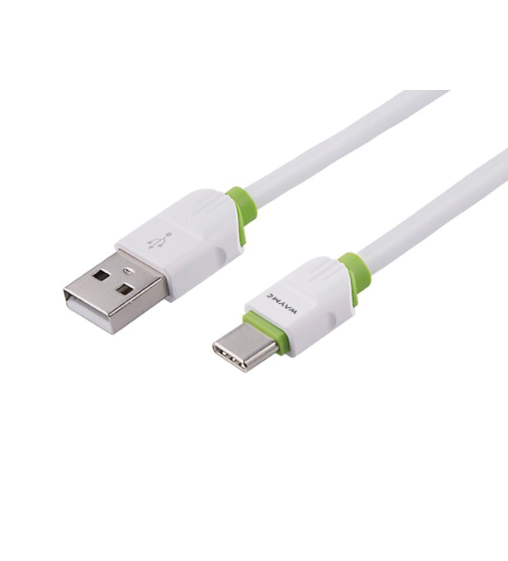 WAYME Câble de charge et de synchronisation, plat, en silicone, 200 cm, USB> USB-C
