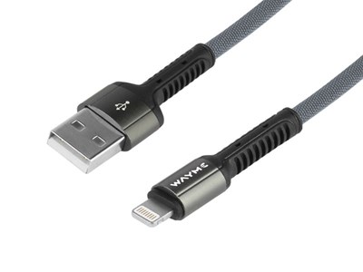 Charging & synchronisation cable , braided microfiber, 200 cm, USB> Lightning