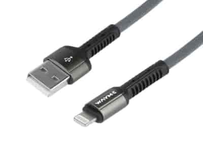 WAYME Câble de charge et de synchronisation , tressé en microfibre, 200 cm, USB > Lightning